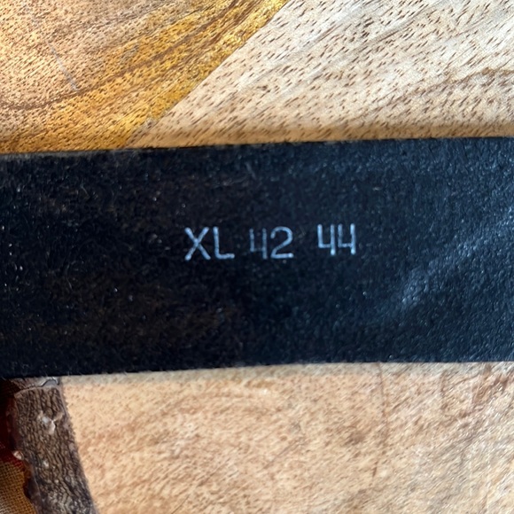 Vtg HARLEY DAVIDSON Size XL 42-44 Embossed Eagle Belt Black Thick Leather Silver - Picture 11 of 16